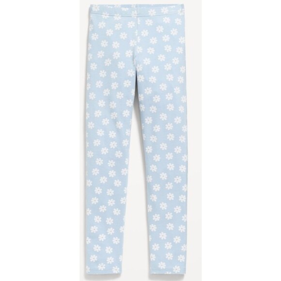 Girl's Large 10/12 Leggings Old Navy Blue Daisy Built in tough Full length - Picture 1 of 1